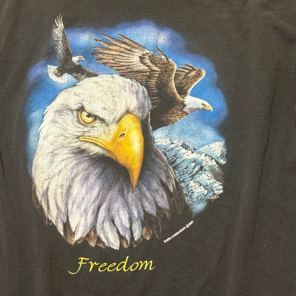 Vintage 90s Freedom Eagle T-Shirt - Alore Made in the USA - Sz Large - Picture 3 of 5